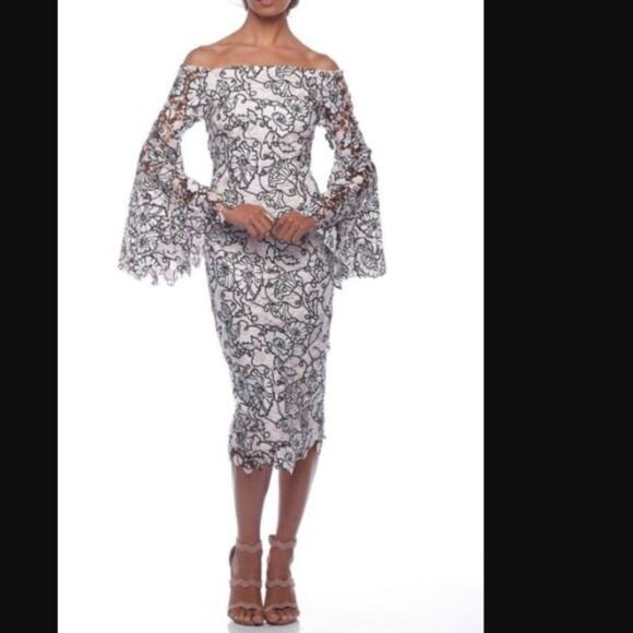 PASDUCHAS Ivy Grove Floral Bell Sleeve Off the Shoulder Midi Dress - Picture 4 of 14